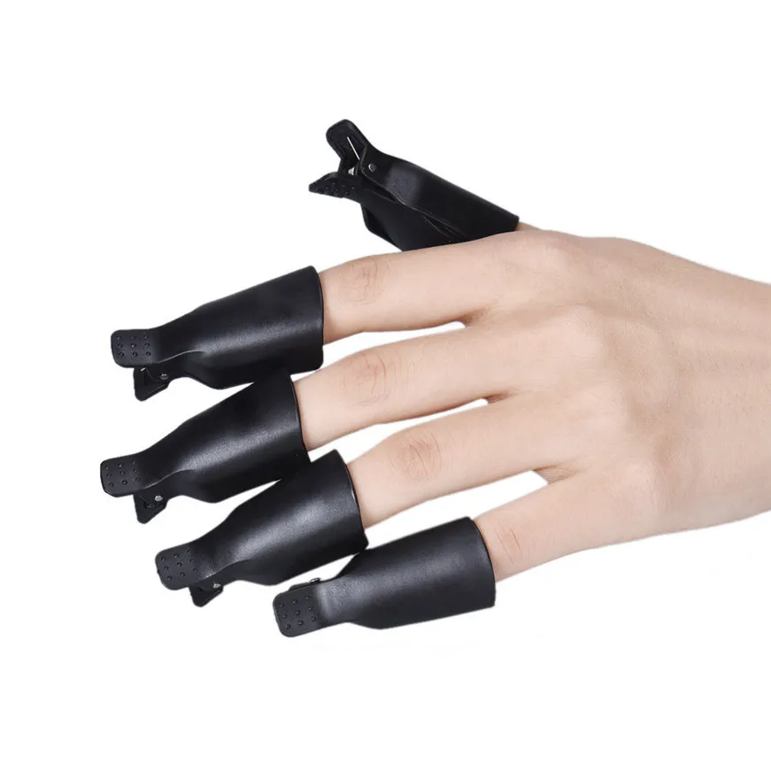 

2017 * cleaner 10PC Plastic Nail Art Soak Off Cap Clip UV Gel Polish Remover Wrap Tool BK remover