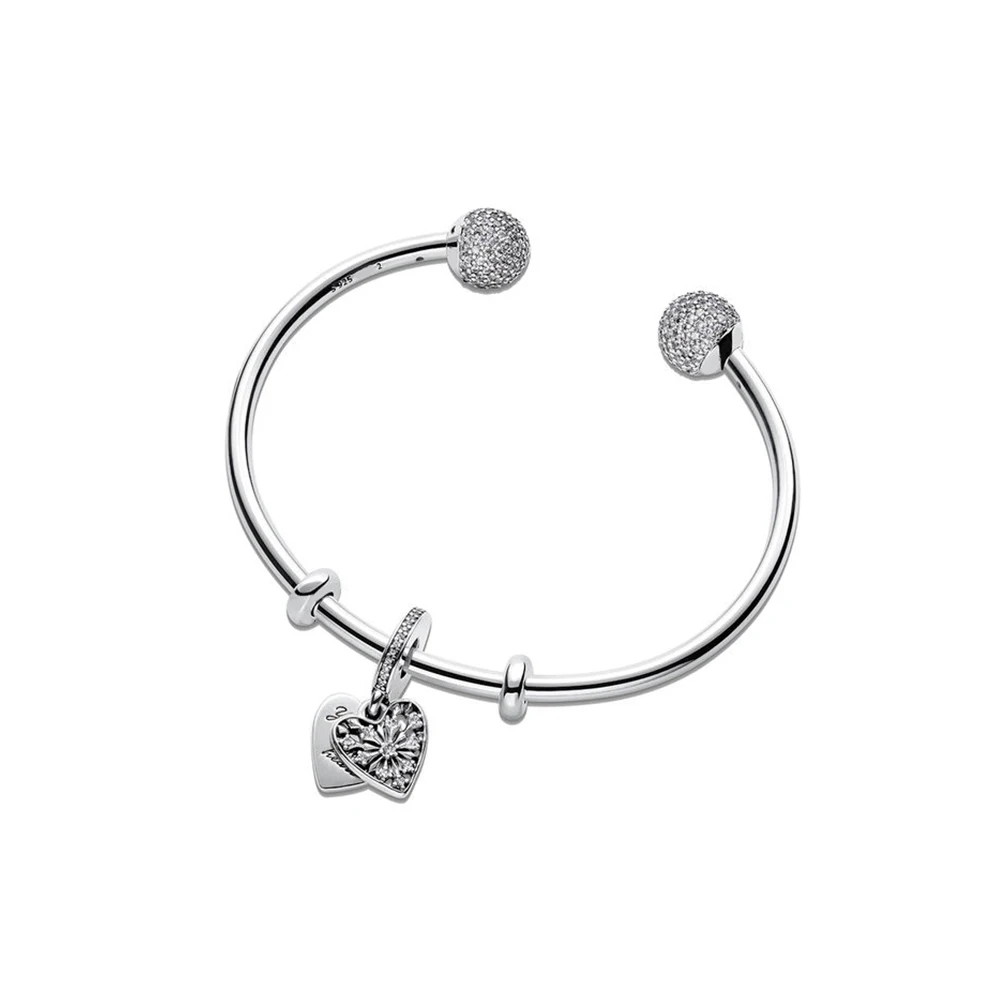 

DERMSPE Charm Pando 925 Sterling Silver Pendant WINTER HEART SET Fit DIY Original Bracelet FREE Send Box