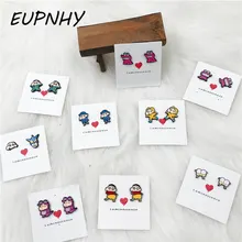 EUPNHY 17 Стиль Crayon Shin-chan милые аниме серьги, гипоаллергенные серьги-гвоздики для женщин, девочек-подростков, маленькие серьги, ювелирные изделия