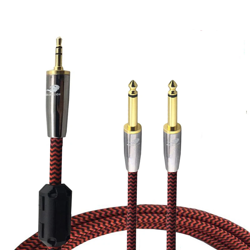 Audiophile Audio Cable font b Mini b font Jack 3 5mm to Dual 6 35mm PC