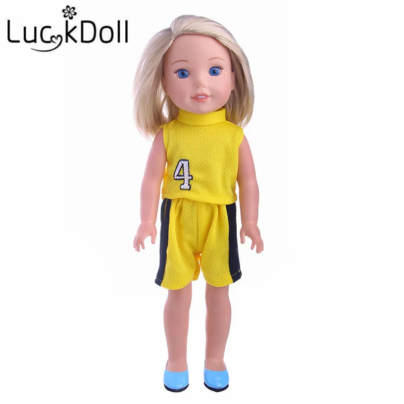 Luckdoll желтовато-спортивная форма для куклы 14,5 дюймов Wellie Wishers Одежда для кукол