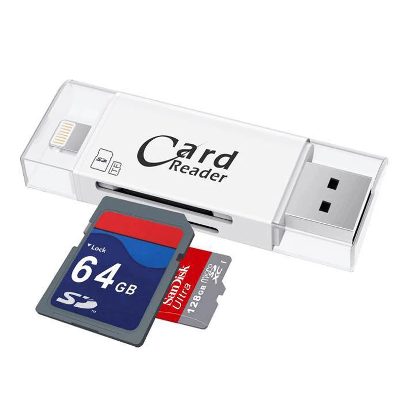 USB 3,0 OTG флэш-накопитель Lightning кардридер microSD/SDHC/SDXC SD SDHC SDXC кардридер для iPhone Android