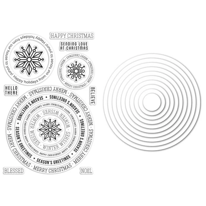 

HOLIDAY CIRCLE SAYINGS Stencils die and stamps for DIY Scrapbooking/photo Album stamps Decorative Embossing DIY Cards