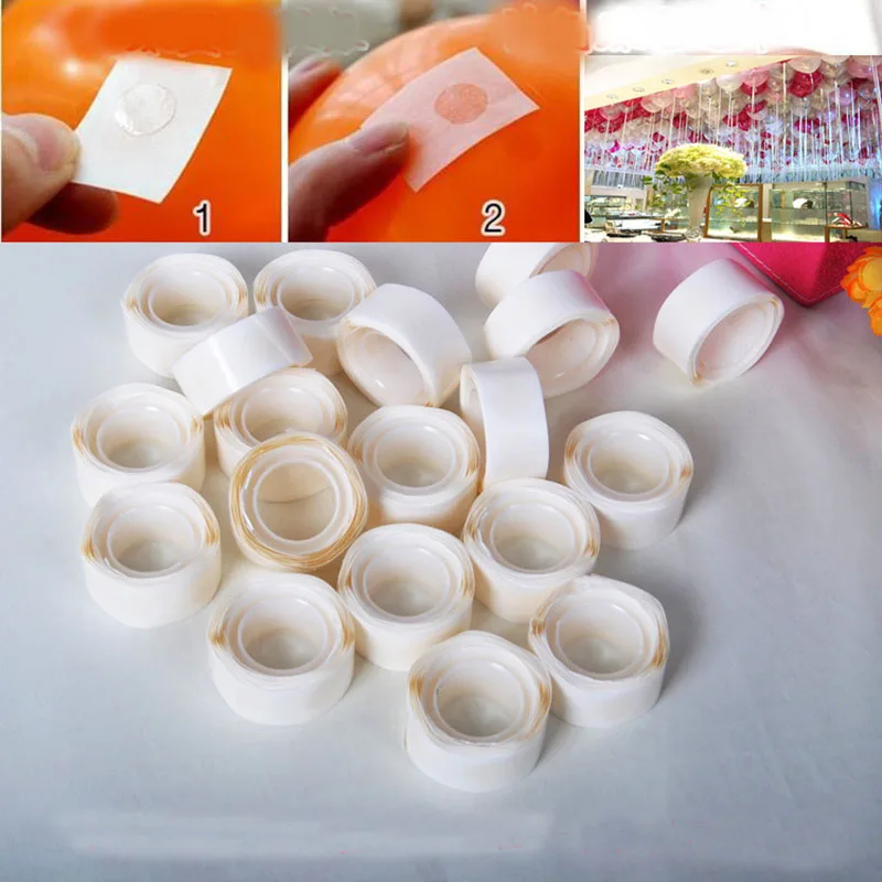 

100PCS Dots Sticker 1Roll Glue Double Sided Adhesive Tape Balloon Wedding