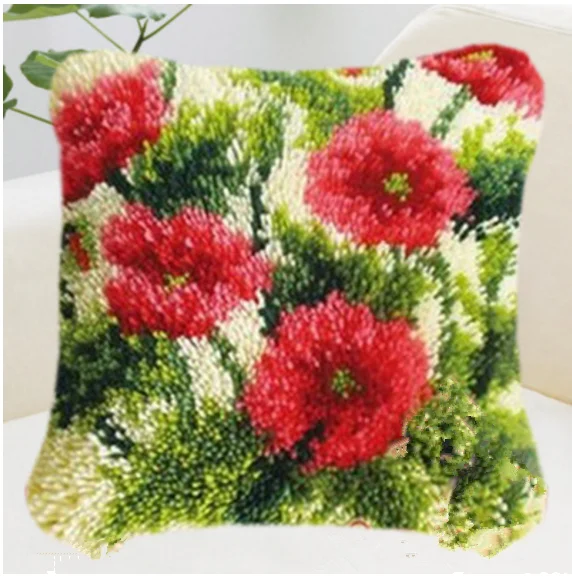 

Flower 5D DIY The carpet embroidered pillow section embroidery embroidery yarn crochet embroidery stitch pillow