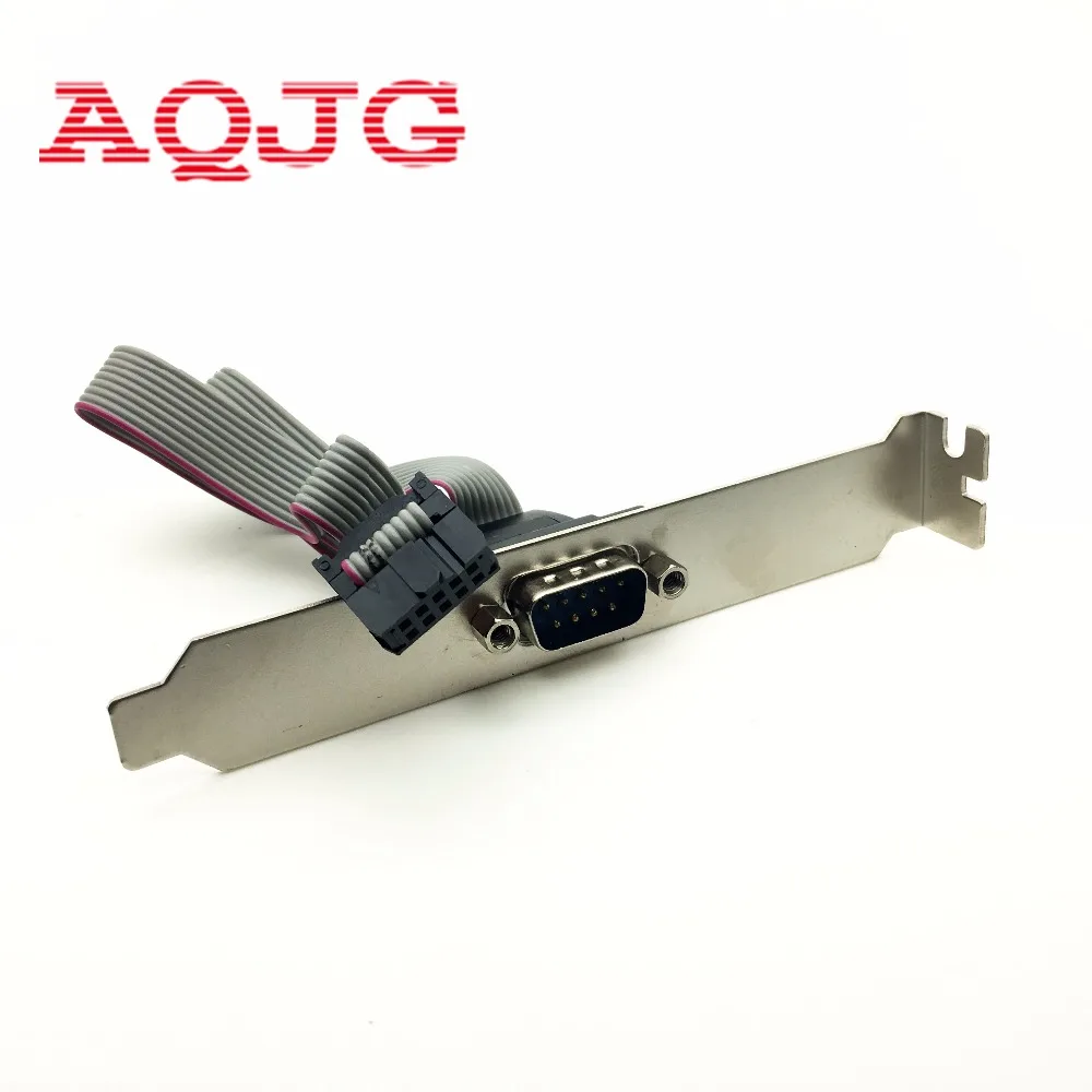 

High Quality Motherboard RS232 DB9 Pin Com Port Ribbon Serial Cable Connector Bracket 50pcs AQJG