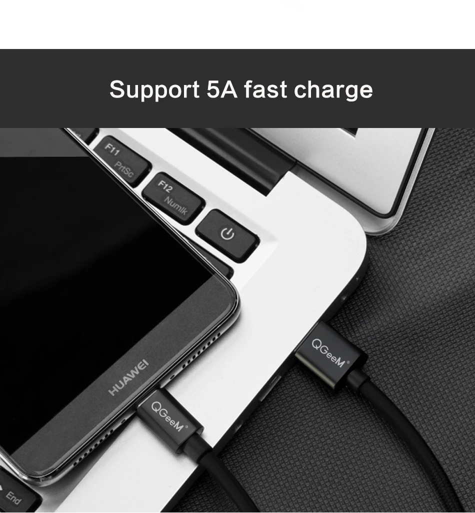 QGeeM USB A TO USB C Cable Data Sync Cord for Macbook Samsung Galaxy S8 Oneplus Huawei Xiaomi USB Type-c Cable (2)
