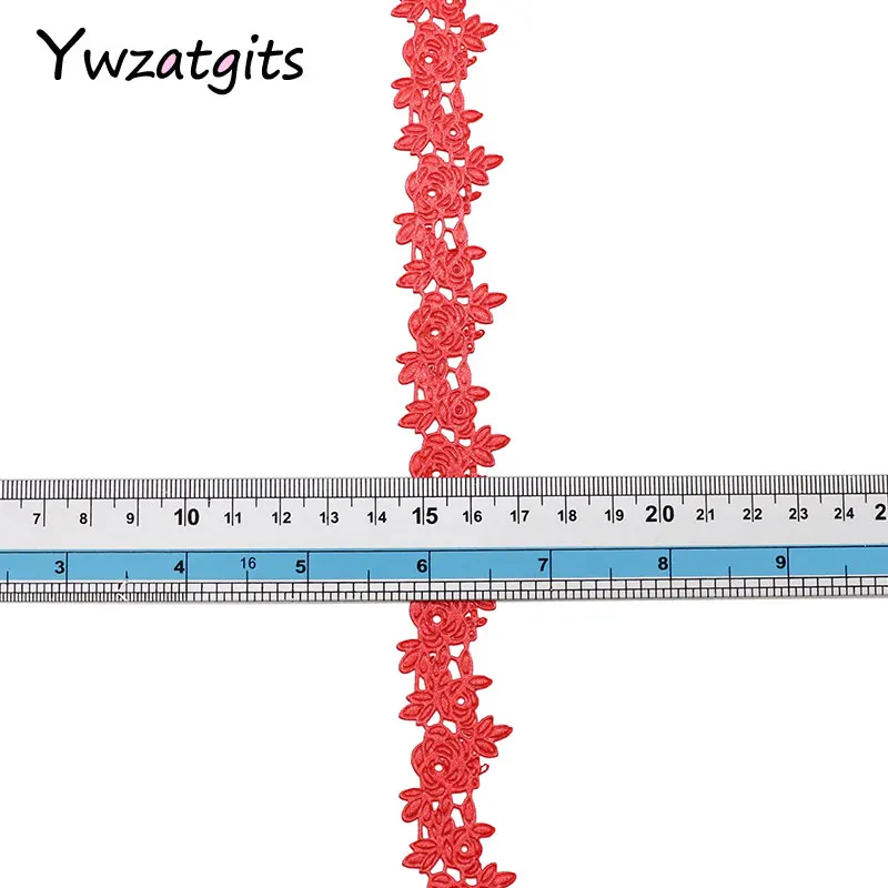 Ywzatgits 23 мм разноцветный вариант Цветочная лента Швейное Ремесло кружевная отделка украшение DIY швейное украшение 2y/lot YP0608