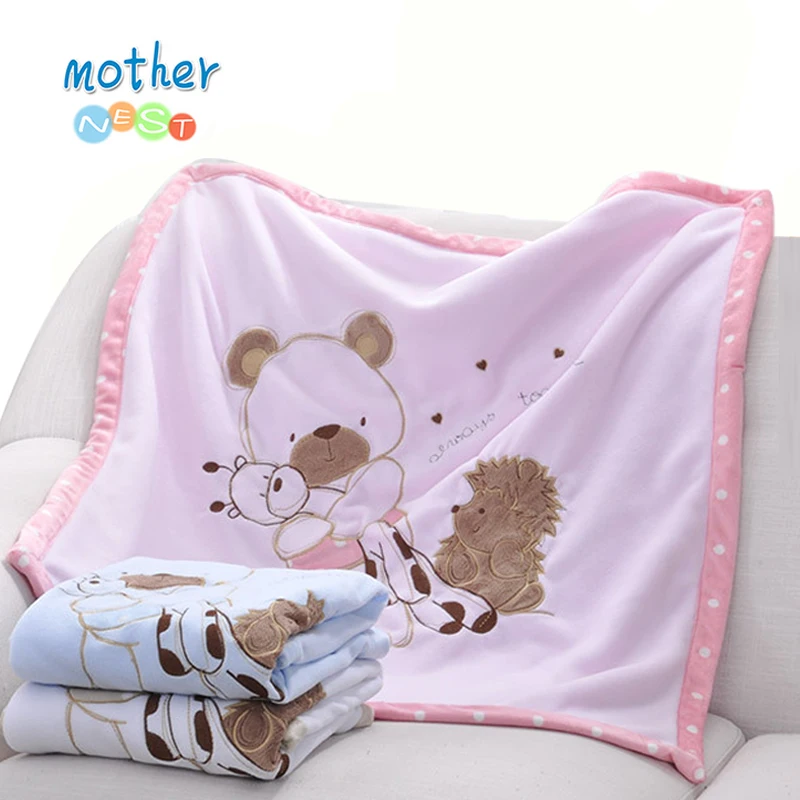 2018 Soft Fleece Baby Blanket Winter Cartoon Pattern Newborn Swaddle Wrap Blanket & Swaddling Baby Bedding (3)