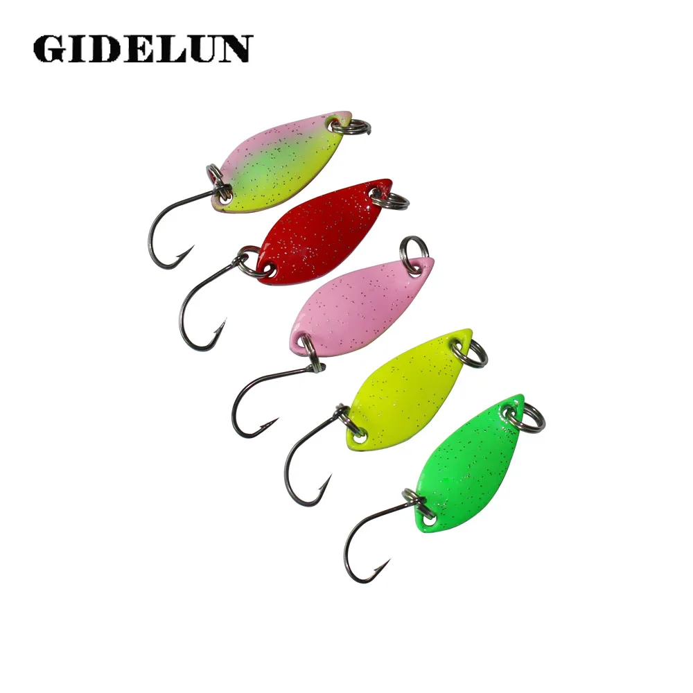 wholesale fishing lure spoon bait 2.9cm 3.5g fresh/salt water metal bait trout lure 100pcs mixed