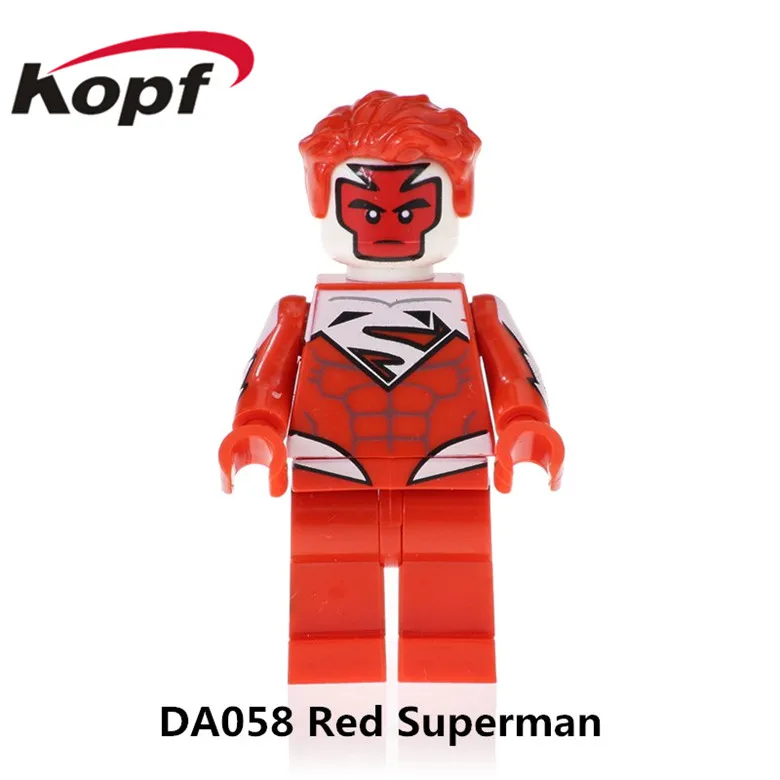 

Single Sale Super Heroes Electric Red Superman Figures Spider-Man Batman Bricks Action Building Blocks Children Toys Gift DA058