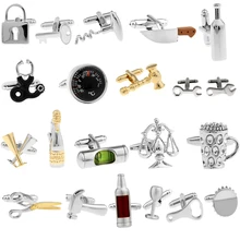 18 Designs Option Men’s Fashion Cuff Links Quality Copper Brass Material Novelty Functional Tools Design Best Gift For Men