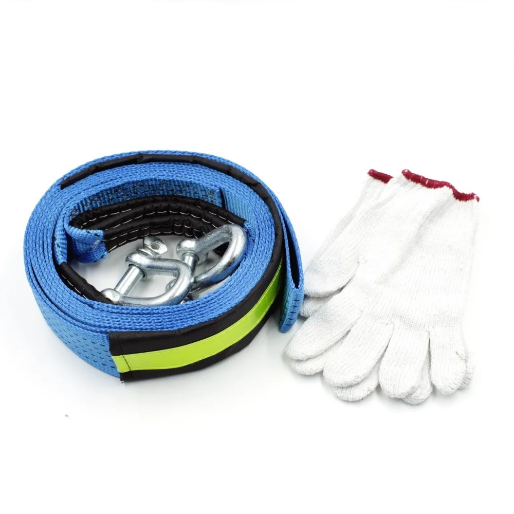 

Emergency Tow Rope 5M 8 Tons Towing Strape Cable High Strength Nylon With Reflective Light U Shackle Hook For Car Trailer Truck