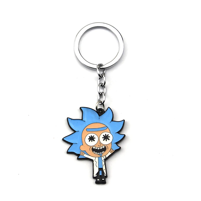 

Anime Rick and Morty Cartoon Figure Alloy Car Keychain Holder Best Friend Graduation Christmas Day Jewelry Gift