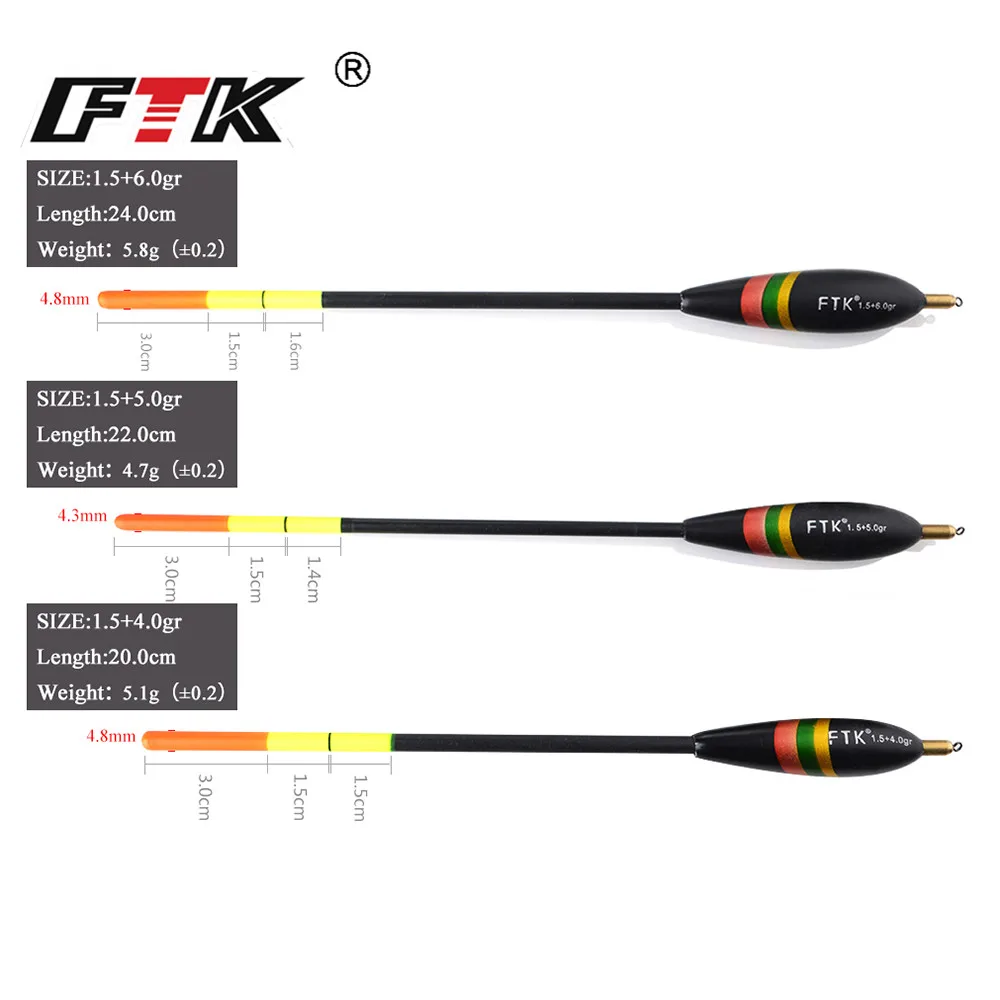 Баргузинский поплавок 3 шт./лот 1,5+ 4.0gr 1,5+ 5.0gr 1,5+ 6.0gr поплавок вертикальный буй Смешанный Размер Карп Рыбалка Аксессуары