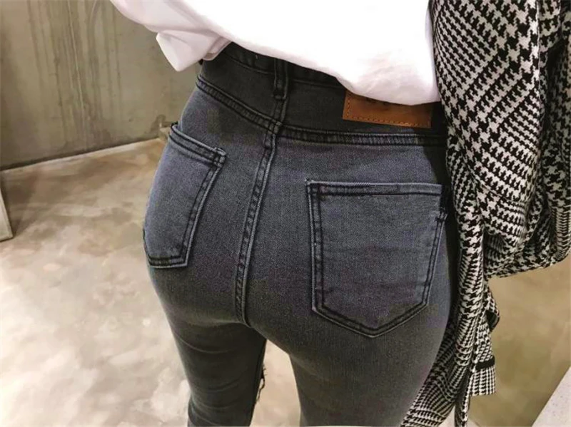 BGTEEVER уличная джинсы с дырками Женские повседневные узкие брюки с карманами рваные джинсы женские брюки 2019