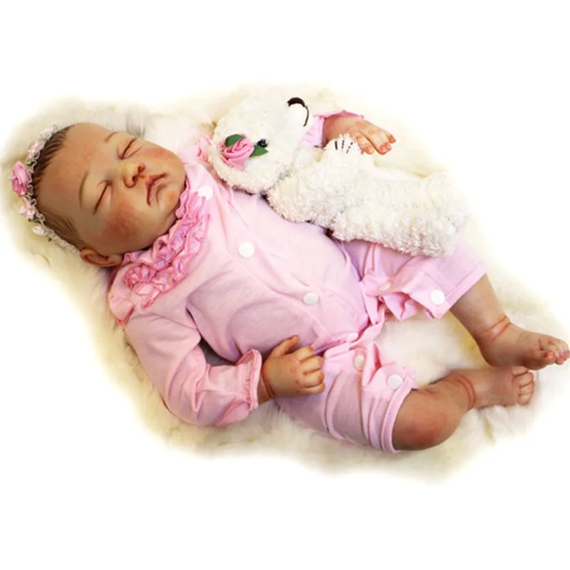 silicone reborn baby doll alive newborn babies sleeping accompany dolls reborn Children toy Christmas birthday gift