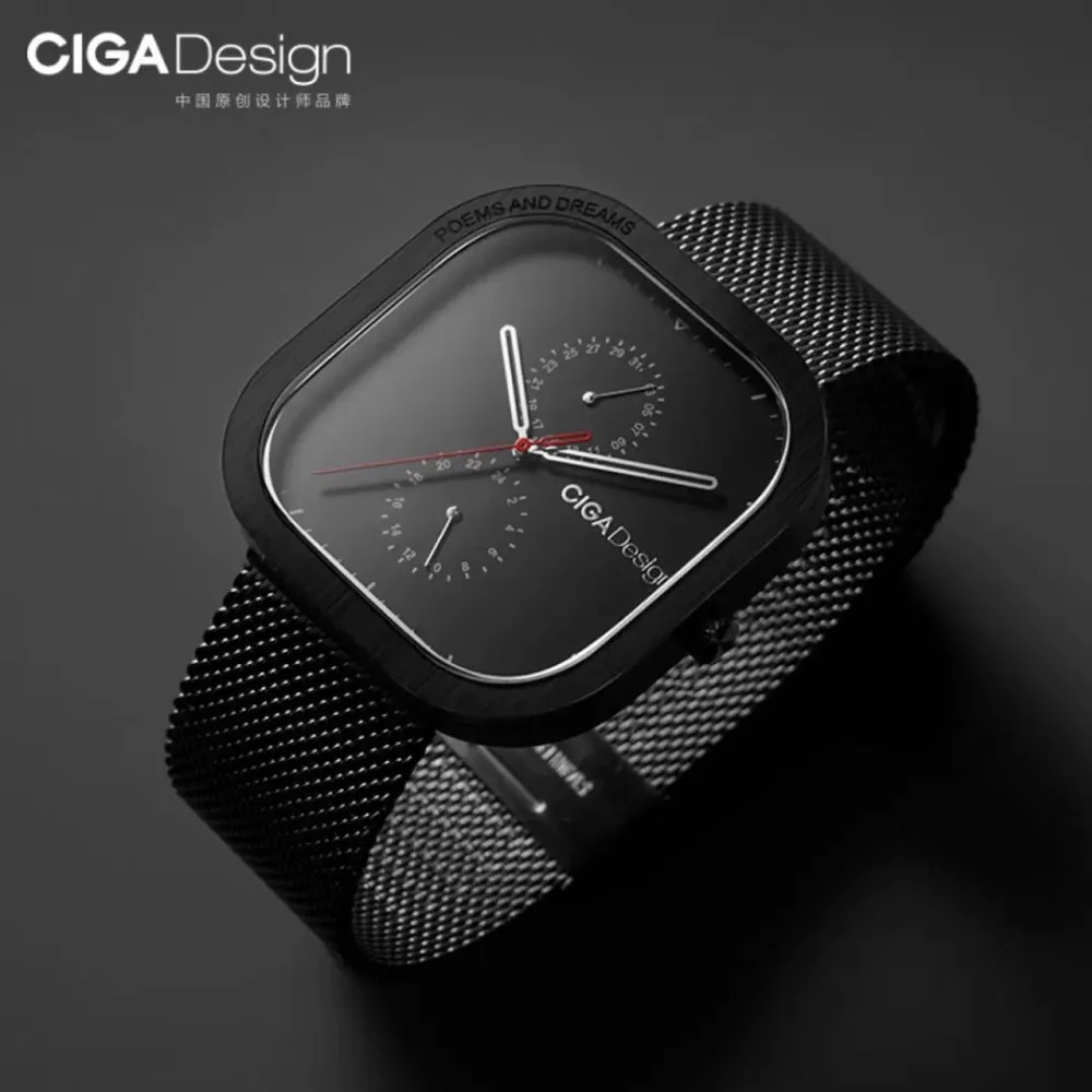 

Xiaomi CIGA Design P Series Design Simple Quartz Watch Square Watch Fashion men's Watch Waterproof Multi-dial design 5 Pointer