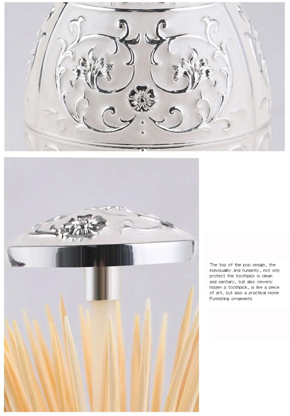 2016 New Design Metal Vintage Automatic Toothpick Holder Zinc Alloy Metal Toothpick Dispenser Box Organizer European Style HG0019 (12)