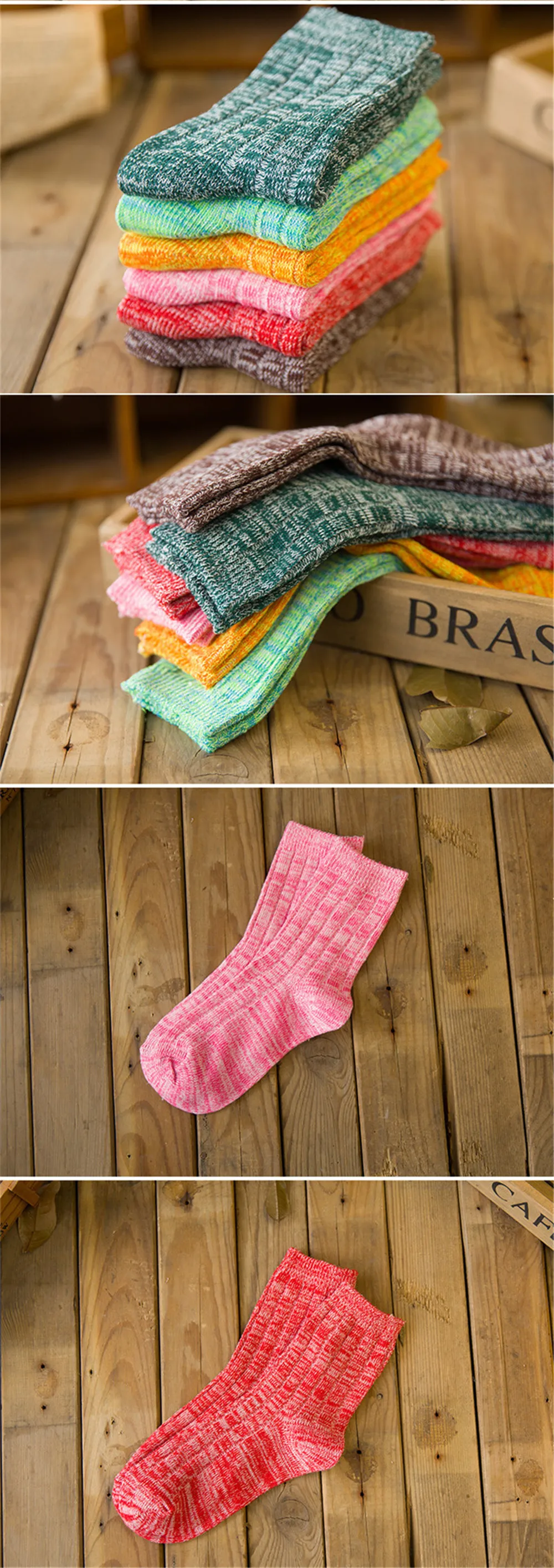 Высокое качество, женские носки, теплые, 5 пар/лот, Осень-зима, для девушек, цветные, смелые линии, носки, женские, дышащие, хлопковые носки