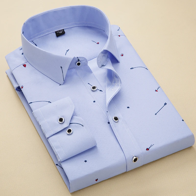 Kopen Kerst Shirts mannen Slim fit Casual Print Sociale 2019 Lange Mouw Nieuwe ontwerp Mode Mannelijke dress Shirt Camisas Masculina