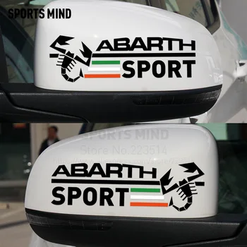 

1 Pairs SPORTS MIND Rearview Mirror Stickers Decal For ABARTH FIAT 500 Punto Ducato Stilo Bravo Grande Punto Panda Linea Doblo