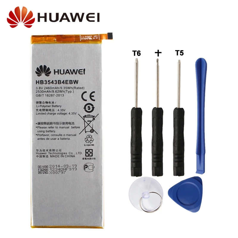 

Original Replacement Battery Huawei HB3543B4EBW For Huawei Ascend P7 L07 L09 L00 L10 L05 L11 Authentic Phone Battery 2460mAh