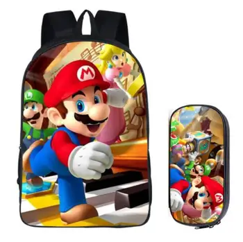 

16 inch Sonic the Hedgehog Super Mario Bros School Bag for Kids Boy Backpack Children School Sets Pencil Bag Toddler Schoolbag