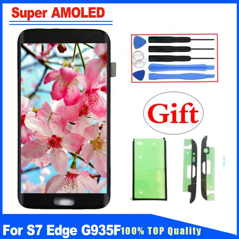 

100% Tested Replacement For Samsung Galaxy S7 Edge G935 G935F Super AMOLED LCD Display Touch Screen Digitizer Full Assembly