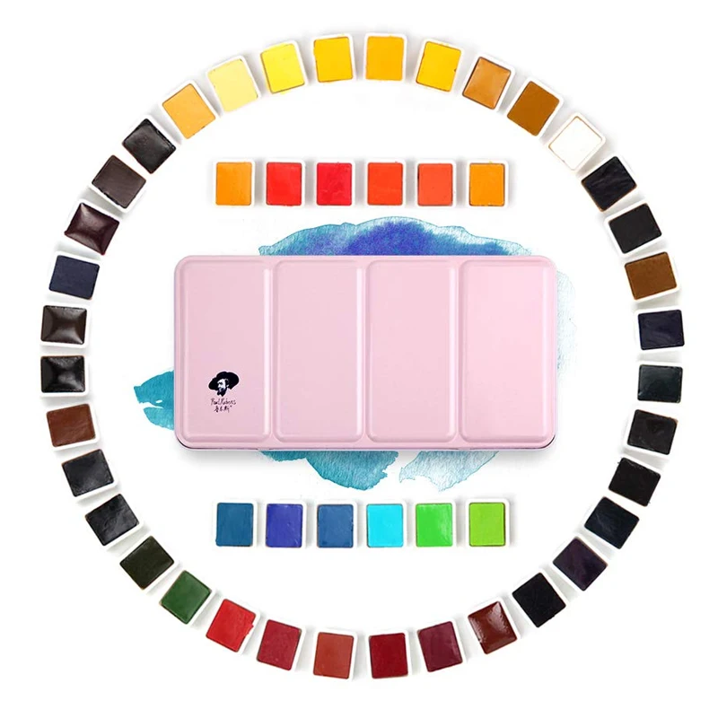 

Paul Rubens Artist Watercolor Paints Set Solid Colors Portable Metal Case Water Color Painting Acuarelas Akwarele Art Supplies