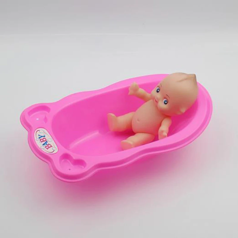 Belle Poupee En Vinyle Pour Nouveau Ne Accessoire Bebe Poupees Roses Baignoire De Salle De Bain Cadeau Pour Enfants Aliexpress