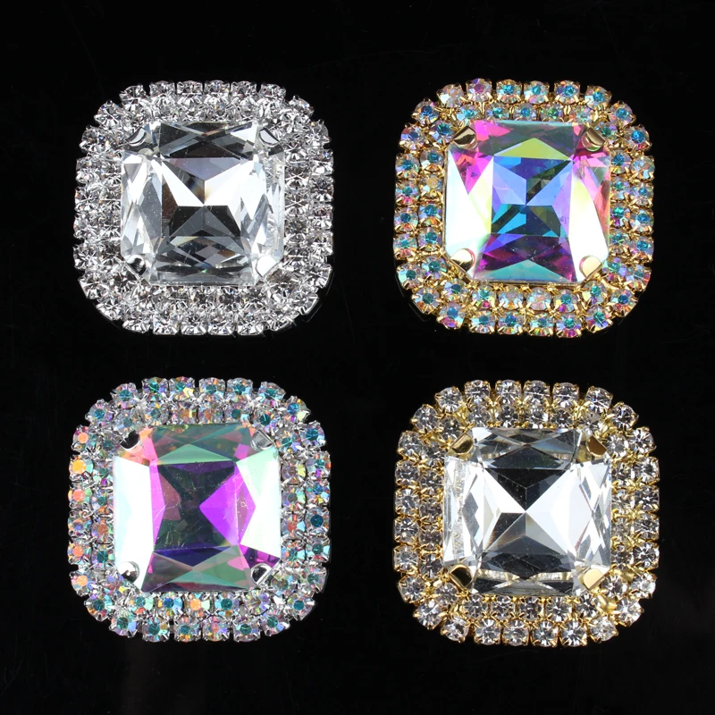 Buy Free shipping! 2pcs Crystal sew on Rhinestones