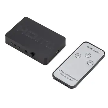 

ALLOYSEED 3x1 HDMI Splitter 3 Port Hub Box 3 In 1 Out Switcher 1080P HDMI 1.4 With Remote Control For XBOX360 PS3 HDTV Projector