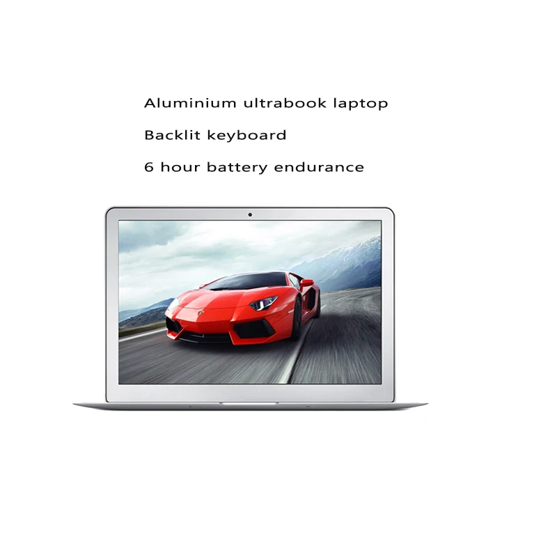 

13.3" aluminium ultrabook laptop computador backlit keyboard 7000mAh 2957U battery 4GB 64GB SSD computer