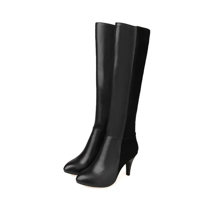 

Spring/Autumn Comfortable ladies women shoes ankle boots Full Grain Leather Square heel height heel 8cm Zip Boots