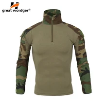 Уличная Мужская футболка в стиле милитари, камуфляжная футболка с длинным рукавом, футболки для рыбалки, Походов, Кемпинга, мужская одежда
