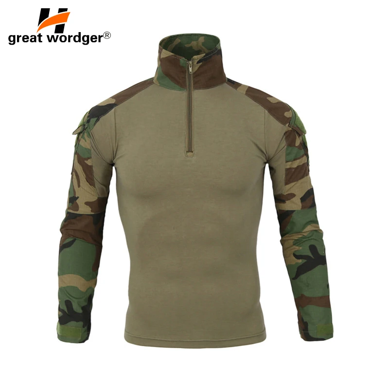 

Outdoor T-shirt Men Military Camouflage T-Shirt Long Sleeve T-shirts For Fishing Tees Hiking Camping Man Clothes