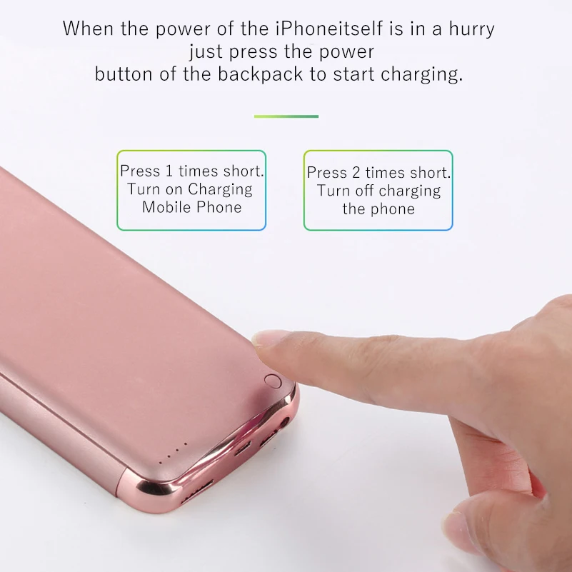 Зарядное устройство для iPhone 8 7 6 6s Plus зарядное устройство Powerbank ультра тонкий внешний чехол для телефона для iPhone 6, 6 S 7 8 X XS