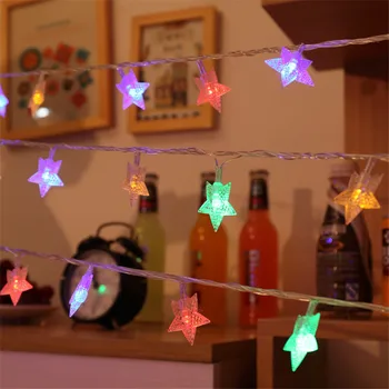 

5M 50pcs Five-pointed Star LED Christmas String Light Battery Operated Fairy String Garland Outdoor Home Party Wedding String