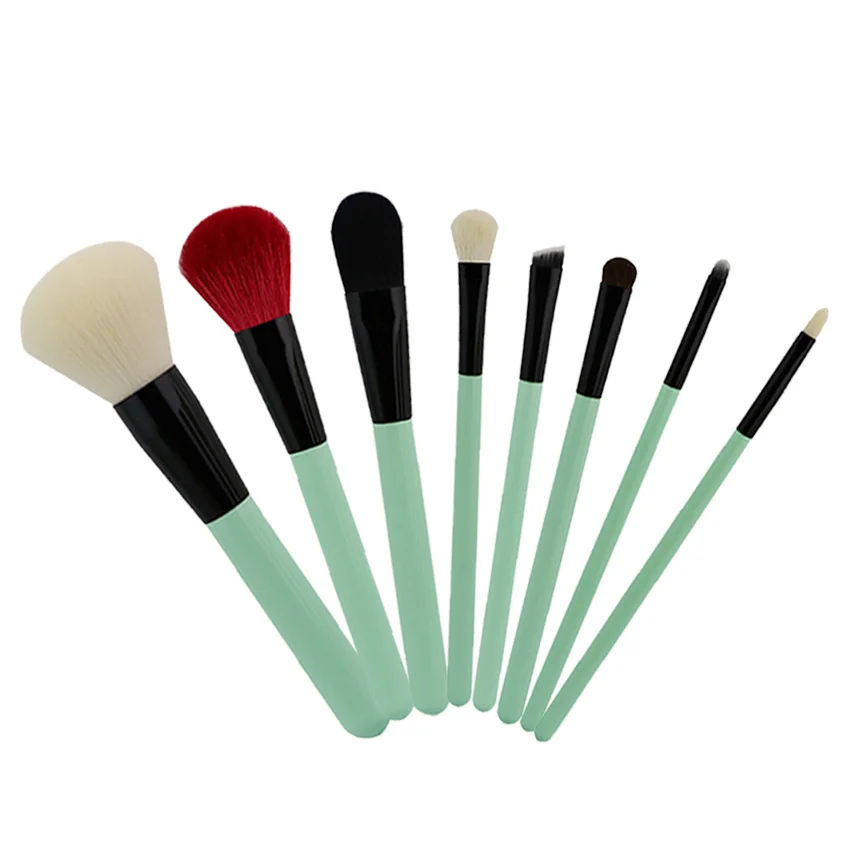 

new 8 pcs/set makeup brush kit soft animal hair wood handle brushes flat brush set for women eyeshadow facial make up