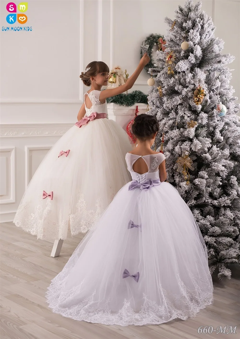 Flower Girl Dresses For Wedding Lace Appliques Beads Puffy Girls Pageant Gowns Hollow Lace Up Bowknot Sash Birthday Dresses casual bowknot lace up jazz hat