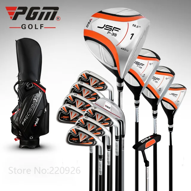 Cheap PGM -JSF Golf Men's Cue Kit Complete Golf 13Clubs Set PU Golf Standard Bag Right Driver 2Wood Hybird  8Irons Putter Head Covers