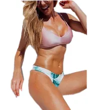 Женский купальник бикини с принтом, трусики от купальника, бразильские плавки, стринги, женский купальник