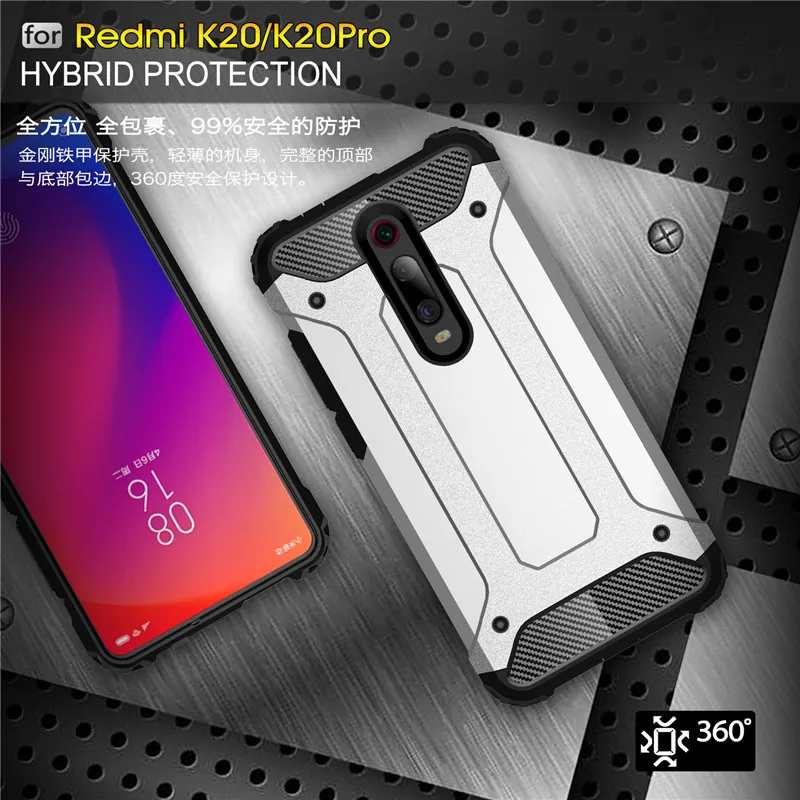 Luxury Armor Shockproof Case For Xiaomi Redmi K20 Pro Mi9t Mi 9T 9 CC9 CC9E A3 Lite Redmi Note 8 7 7A 8A 10 8T Soft Bumper Cover