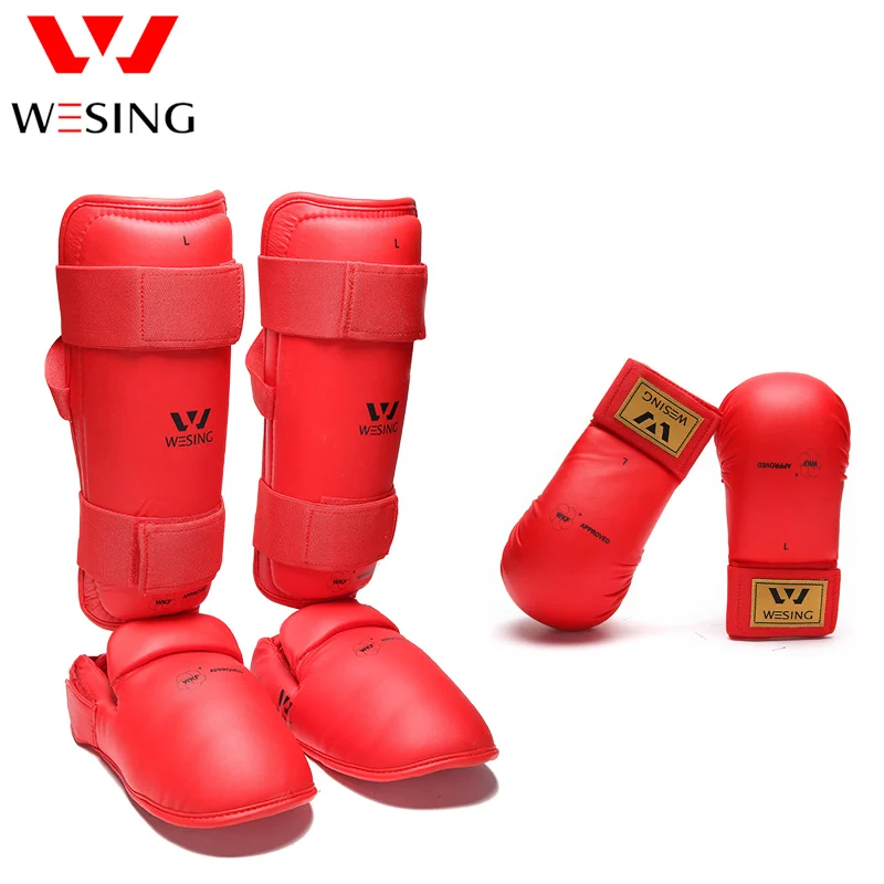 Wesing karate shin and instep guard approved WKF karate training