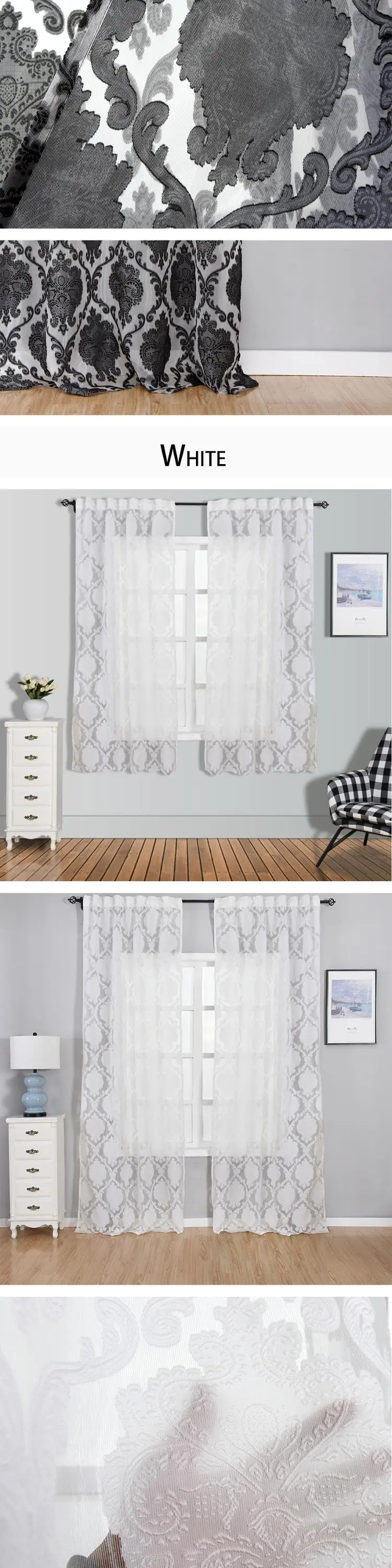 Smt586 NAPEARL European Luxury Floral Transparent Jacquard Drapes for Home Window Decoration Bedroom Curtains Tulle Textiles Fabrics (2)