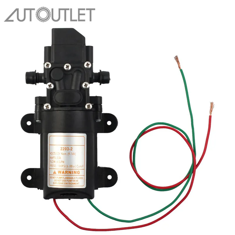 

AUTOUTLET DC 12V High Pressure Micro Diaphragm Water Pump Automatic Switch 4L/min Agricultural Electric Water Pump For Boat Ship