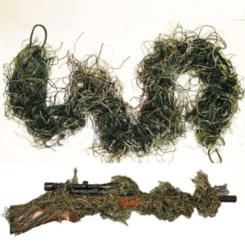 3 Цвета, камуфляж, эластичный, винтовочный пистолет, обертывание, 3D Ghillie, веревка, тактический пистолет, обертывание, пейнтбол, Охотничьи аксессуары, камуфляжная обертка