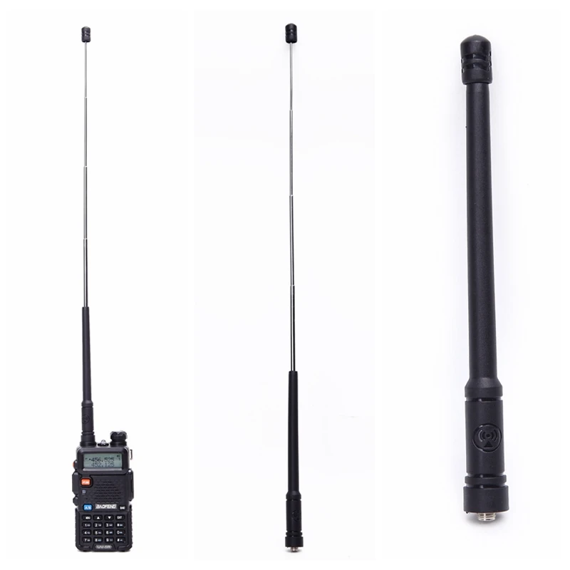 

3pcs NA-773 antenna protable two way radio accessories SMA-Female Dual Band Telescopic antenna For Baofeng Walkie talkie UV-5R