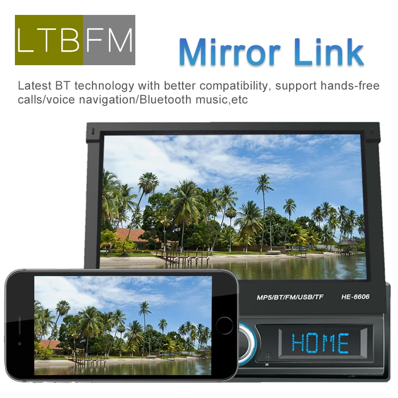 LTBFM 2 Din автомобильное радио Bluetooth Зеркало Ссылка 2din автомобильный мультимедийный плеер сенсорный экран Выдвижной MP5 плеер USB аудио стерео автомобиль